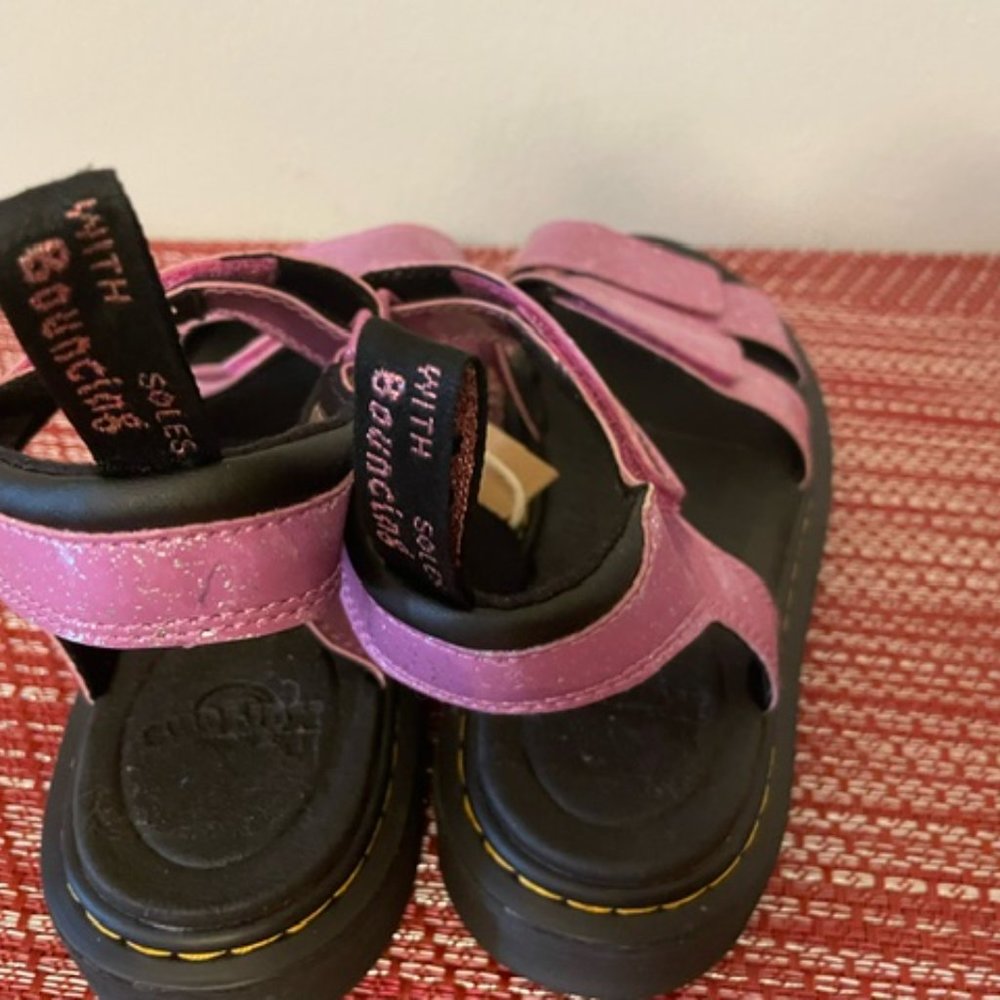 Dr. Martens Klaire pink glitter sandals girls 4 NEW without box - Picture 3 of 5